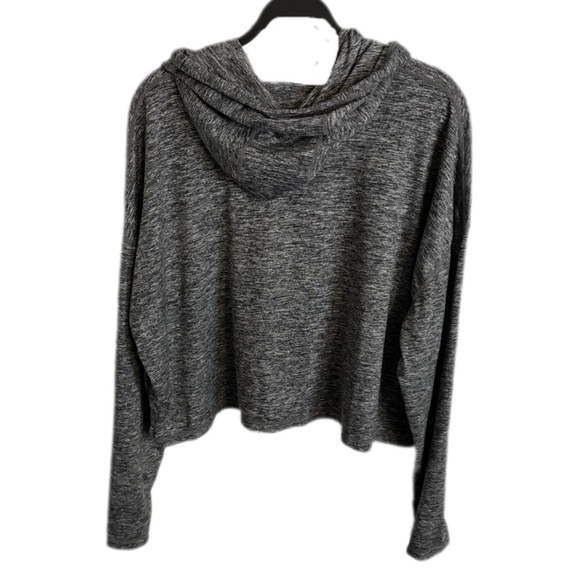 Athleta Uptempo Cropped Hoodie Gray Space Dye Womens Size Large Lightweight - Picture 5 of 10